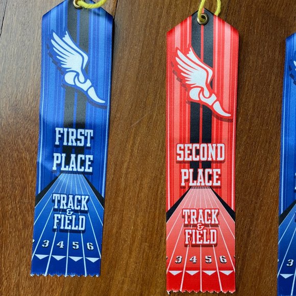 Nine (9) Track & Field 1st & 2nd Place Ribbons - Picture 2 of 2